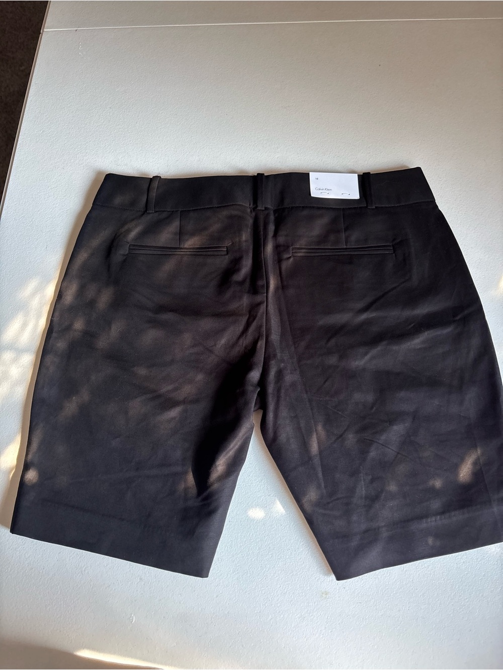 Calvin Klein Black Flat Front Tailored Shorts